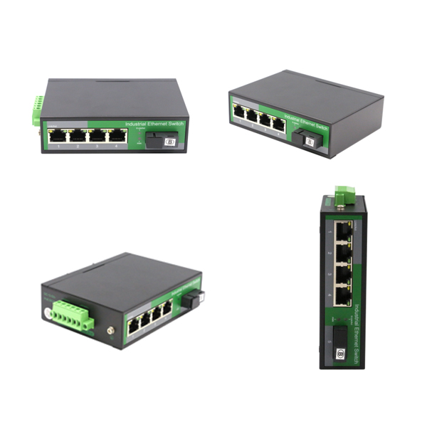 4 Port RJ45+1 Port optical Industrial media convertor,101001000Mbps 19 (Single-Mode (Tx1310nm and Rx1550 for each) ,Single,SC 20km) output max +4 port POE WPX-C