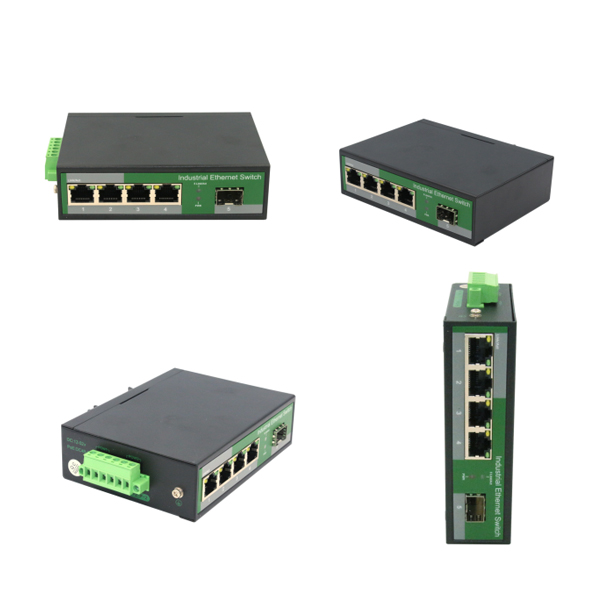 4 Port RJ45+1 Port optical Industrial POE switch, 10100Mbps 4 port POE WPX-C14FP-SFP