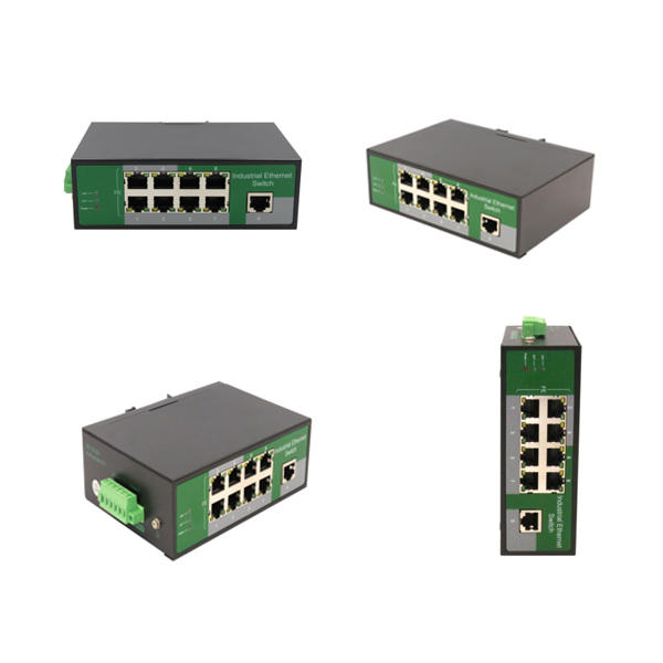 Cost effective 9 Port Industrial switch 100Mbps ,8 port PoE output, metal case, suites for rough environment at -40 ~75 ℃, a best choice for OEM wholesaler, distribu