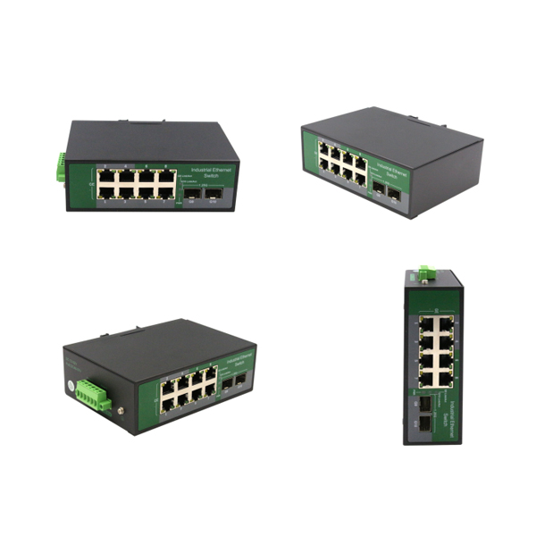 Rugged 8 Port ethernet +2 Port SFP Industrial switch, 1000Mpbs 8 Port PoE output, max. 240W budget DC48~57V input dual power supply in,earth ground protection +8 por
