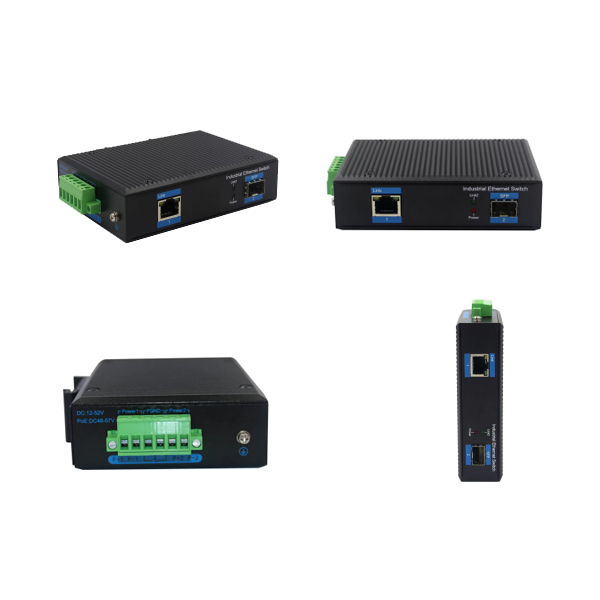 Industrial media convertor 1 port SFP optical + 1 port gigabit copper ethernet 30W PoE output dual DC48V input WPX-11GP-SFP WPX-11G-SFP WPX11G-SC20