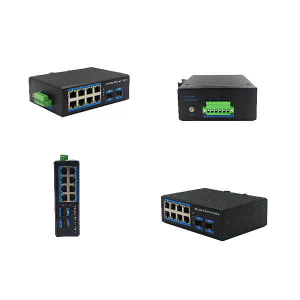 hot selling CCTV Industrial PoE switch 10 port ethernet 8 port gigabit PoE + 2 port SFP uplink, rugged aluminun case optical fixed is optional (SCST connector) WPX-2