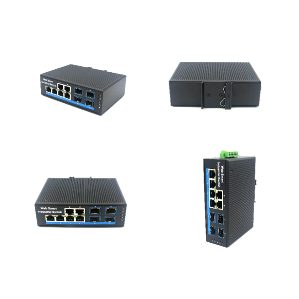 Hardended IP40 Industrial grade 6-port gigabit RJ45+4-port SFP Industrial Ethernet PoE Switch WPX-46GP-SFP