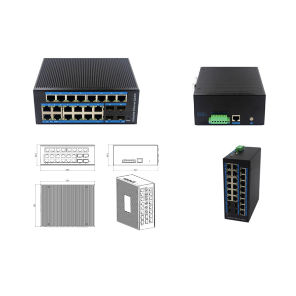 24-Port Industrial Ethernet Switch L2+ Managed 20 RJ45 + 4 Gigabit SFPWPX-420BGS-SFP