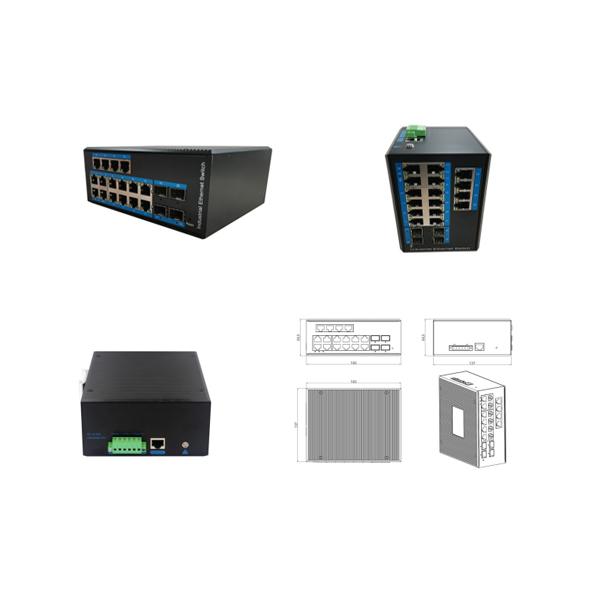 Industrial L2+ Managed PoE Switch with 16 RJ45 & 4 SFP Ports 1000MbpsWPX-416BGSP-SFP (2)