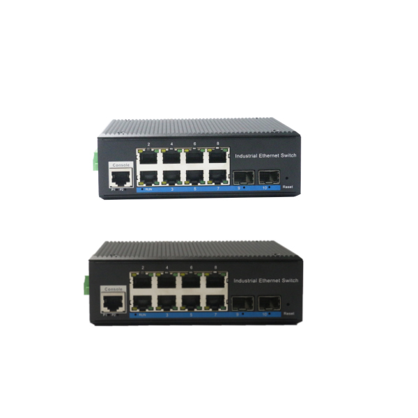 Din-rail design, Alliuminun L2 Managed Industrial Switch, 101001000Mbps 8-Port RJ45+2-Port gigabit SFP+8 port POE,DC48~57V -40℃-80℃ POE WPX-28GSP-MS-SFP