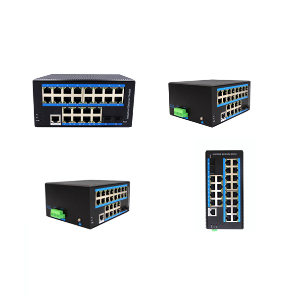 Din-rail design, Alliuminun L2 Managed Industrial Switch, 101001000Mbps 24-Port RJ45+2-Port gigabit SFP,DC12~52V-40℃-80℃ WPX-24GS-M-SFP